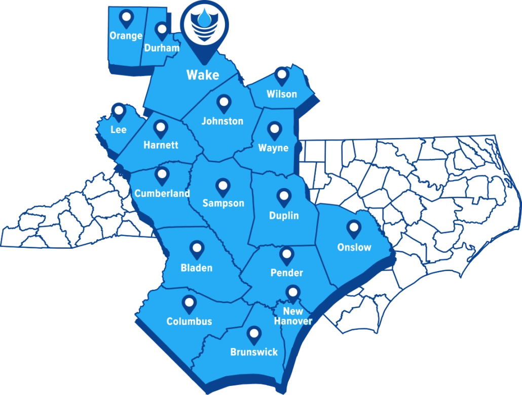 service area of Raleigh, NC area
