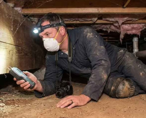 inspecting a crawlspace