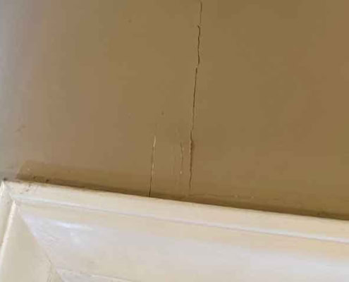 wall crack found during inspection