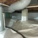 crawlspace repair where vapor barrier was replaced on Countryview Lane in Raleigh