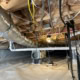newly installed dehumidifier for crawlspace encapsulation on Fairview St in Durham