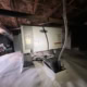 Encapsulated crawlspace on Summer Lakes Dr in Cary showing newly installed dehumidifier